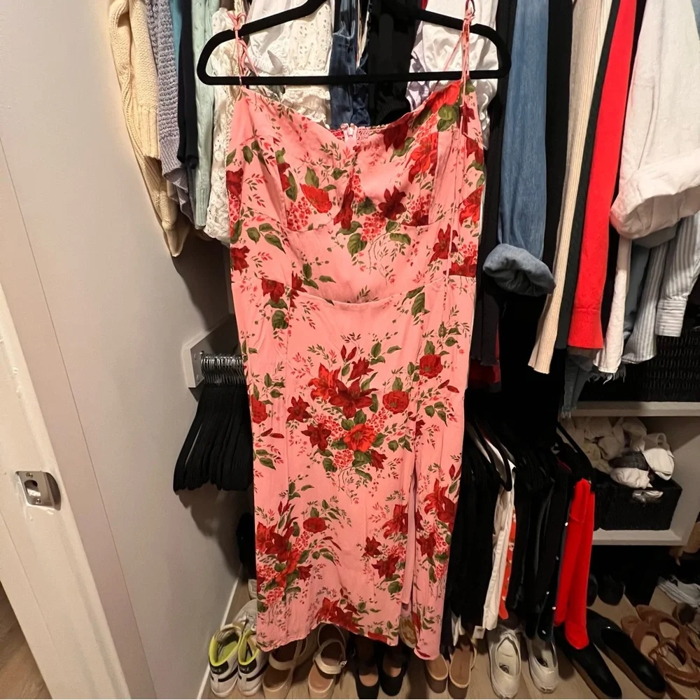 Reformation Juliette Dress - Pink Floral Midi - Picture 4 of 4